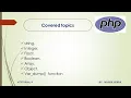 PHP TUTORIAL DATA TYPES IN PHP HINDI STRING FUNCTIONS