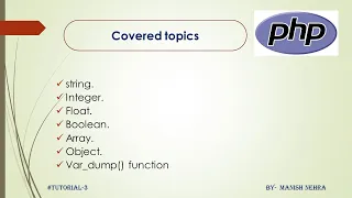 PHP TUTORIAL DATA TYPES IN PHP HINDI STRING FUNCTIONS