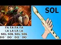 Lagu Demon Slayer, Infinity castle, flauta dulce fácil, tutorial animación, easy flute recorder