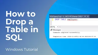 How to Drop Delete a Table in SQL