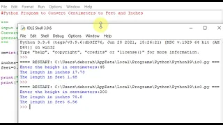 Python Program to Convert Centimeters to Feet and Inches