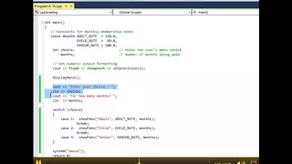 Menu Driven Program with Functions - Revised