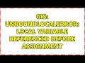 GIS UnboundLocalError local variable referenced before assignment