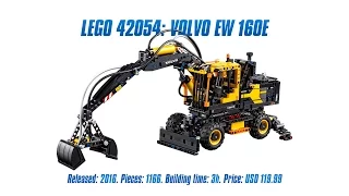 'LEGO Technic 42053: Volvo EW 160E' Unboxing, Parts List, Speed Build & Review
