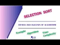 Selection Sort Example Analysis Brute Force Technique Lec 17 Design Analysis of Algorithm