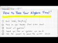 How to Pass Your Algebra Final