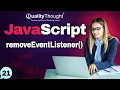 JavaScript Remove Event Listener - Crash Course