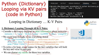 Python Dictionary Looping Through KV Pairs