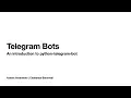 Hackerschool AY S 3 Creating Telegram Bots with Python