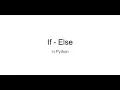 IF - ELSE Statements in Python for kids