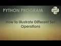 Python Program to Illustrate Different Set Operations Python Examples