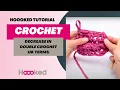 Hoooked tutorial - How to make a decrease in double crochet stitch dc2tog