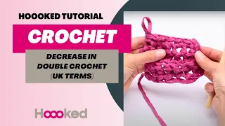 Hoooked tutorial - How to make a decrease in double crochet stitch dc2tog