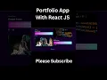 Build A Portfolio website in React JS Tailwind CSS and Framer Motion