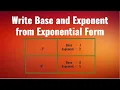 Write Base and Exponent from Exponential Form Basic Math Repeated Multiplication Integer