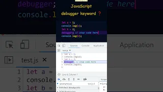 JavaScript debugger keyword developer console