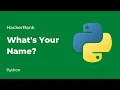 Python HackerRank Solutions What s Your Name