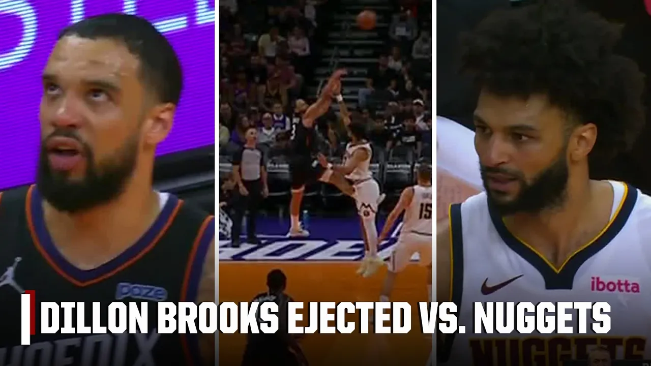 Dillon Brooks EJECTED for the first time this season for kicking Jamal Murray | NBA on ESPN