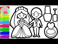 Wedding Bride and Groom Coloring Page Coloring Book Easy Art