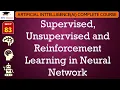 L83 Supervised Unsupervised and Reinforcement Learning in Neural Network Artificial Intelligence