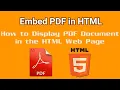 Display PDF document in HTML web page How to Embed PDF Document in HTML Web Page Using Embed