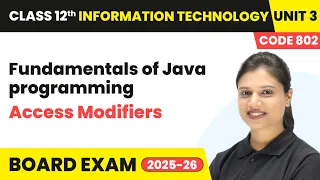 Access Modifiers - Fundamentals of Java programming Class 12 IT Unit 3 Code 802 Part B CBSE 2025