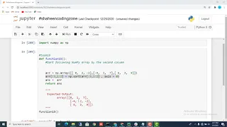 Sort the 3x3 NumPy array by the second column Python For Beginners