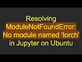 Resolving ModuleNotFoundError No module named torch in Jupyter on Ubuntu