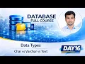 CHAR vs VARCHAR vs TEXT in SQL Interview Questions Examples