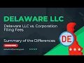 Delaware LLC vs Corporation Filing Fees and Deadlines What Are the Differences