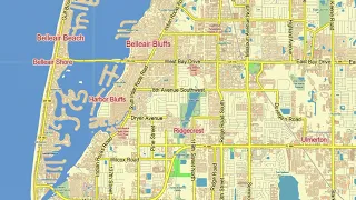 Tampa Bay Florida US printable editable layered City Vector Map