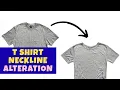 How to change high neckline on a store bought T-shirt to a COMFORTABLE neckline