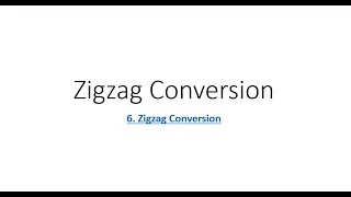 6 Zigzag Conversion Leetcode Medium Java String Google