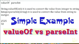 valueOf method in java java valueOf method Java conversion function parseInt method