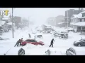 Enorme sneeuwstorm in Manitoba, Canada! Sterke wind en sneeuwstormen leggen Winnipeg lam!