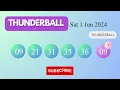 Thunderball Draw Results on Sat 1 Jun 2024 The National Lottery UK
