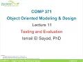 COMP 371 Object Oriented Modeling and Design Lecture 11
