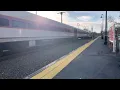 MBTA Commuter Rail train departing Reading on a tight schedule