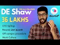 DE Shaw Explained telugu Work Culture Salary Off campus process for DE Shaw 36 lpa Vamsi Bhavani
