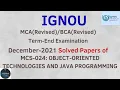 Ace your IGNOU Exams December 2021 MCS-024 Java Solved Paper get good marks
