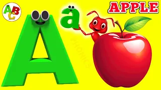 "A for Apple B for Ball | Alphabet Rhymes | ABCD Learning"| Two Words Phonic Song | #abcsong #kids