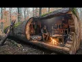 Lagu Building a Secret Dugout Inside a Hollow Tree | Building the Most Hidden Bushcraft Shelter