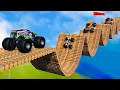Download Lagu Big \u0026 Small Monster TRUCKS vs Wavy Bridge - BeamNG Monster Truck Crashes