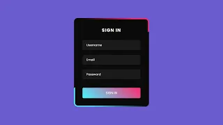 Animated Glowing Border Sign In Form using HTML CSS Animated Login Form