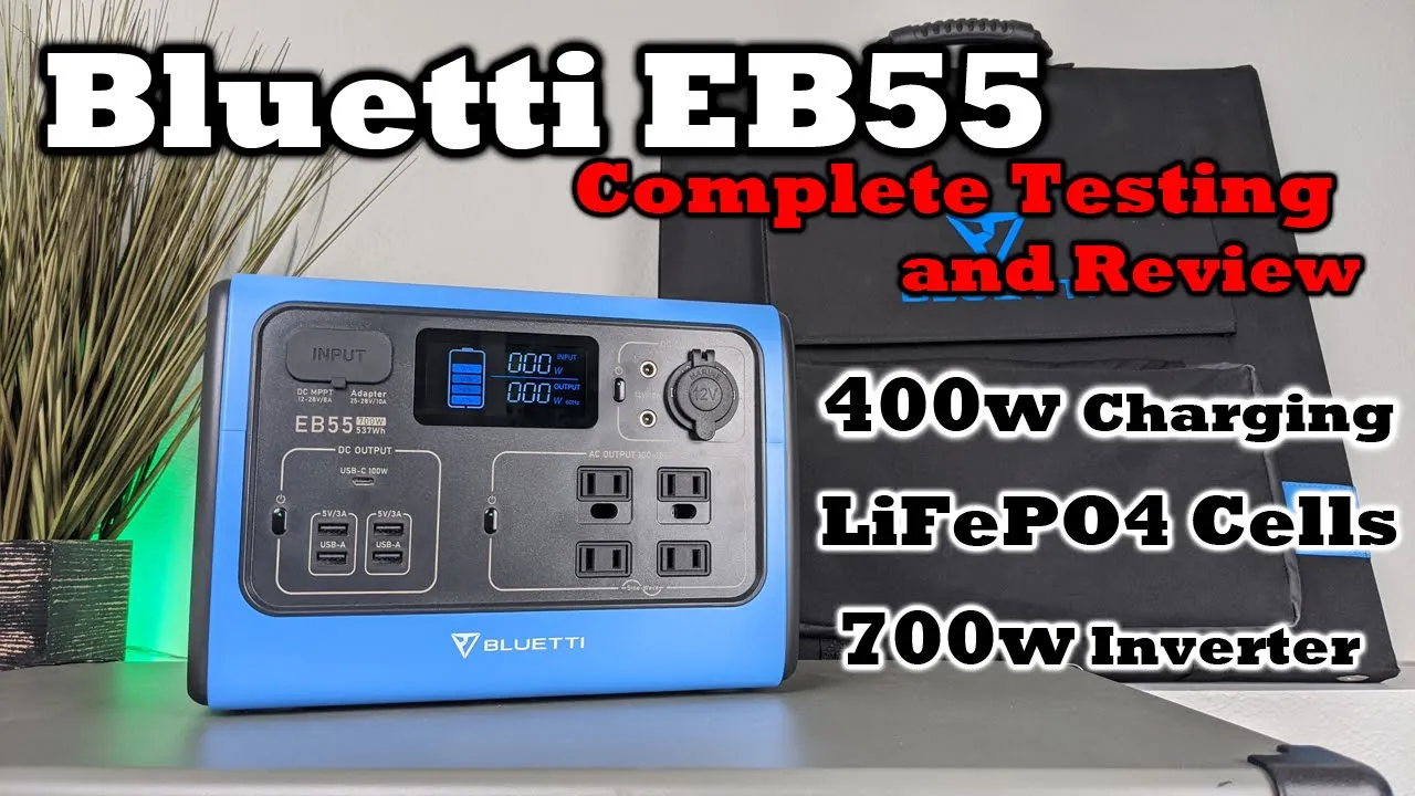 Bluetti EB55 Review and Testing - LiFePO4! Fast Charging! 13 Power Outputs!