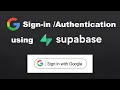 Google Sign-in Authentication using Supabase in React Google OAuth Sign-in with Google