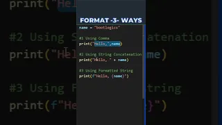 String Formatting 3 Ways