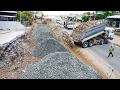 Download Lagu Wonderful Filling build Foundation road Construction by skill SHANTUI dozer with 12wheel dump truck