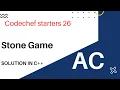 Codechef Starters 26 Stone Game Solution with C Code