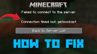 Fix Connection timed out getsockopt Minecraft